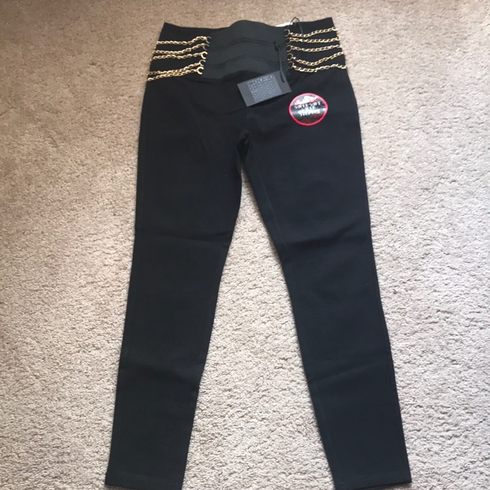 Sapphire Red Gold Chain Leggings Large
